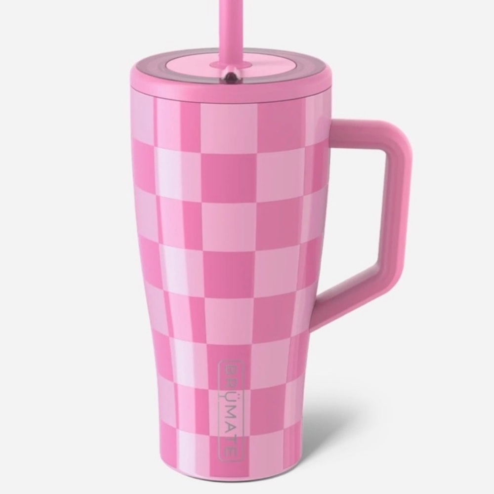 Brumate Era 30 Oz in Pink Check Tumbler Water Bottle